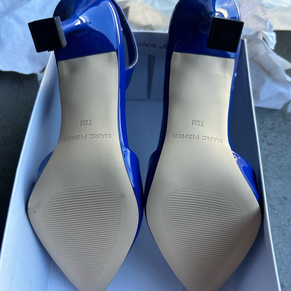 Marc Fisher Vibrant Blue Pointed Slingback Heels - Picture 7 of 8